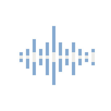 Soundwave amplitude form radio frequency musical sonic beat pulse and voice visualization vibration waves vector isolated vector pixel art illustration. Sound wave and music digital equalizer panel. 