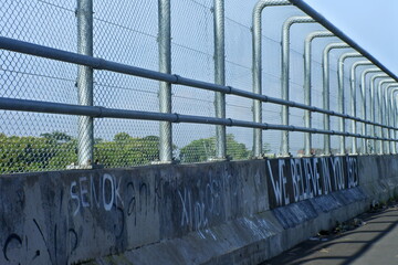 Closeup Of Guard Rail Countryside Road