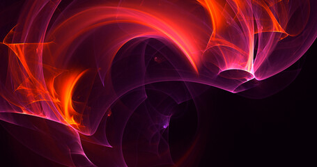 3D rendering abstract multicolor fractal light background