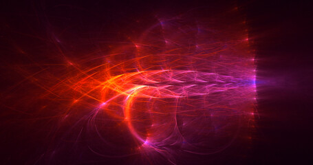 3D rendering abstract multicolor fractal light background