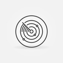 Radio Waves Detection System line icon. Radar vector round concept sign in outline style