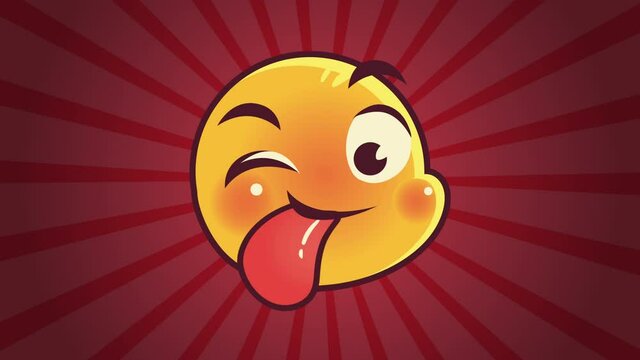 cute emoticon crazy face character animation
