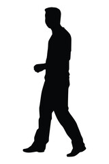 Handsome man silhouette vector on white background