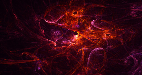 3D rendering abstract multicolor fractal light background