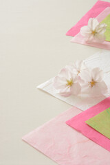 Obraz na płótnie Canvas 桜の花　和紙 