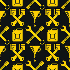 Car repair service seamless pattern. Vector illustration.	