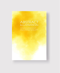 Bright yellow textures, abstract hand painted watercolor banner.