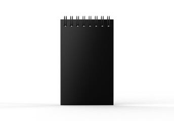 Blank notebook mock up for design and advertising. Sketchpad with spring and free copy space template on isolated white background, 3d illustration