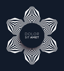 Abstract design element. Optical art. Snowflake. Vector illustration.
