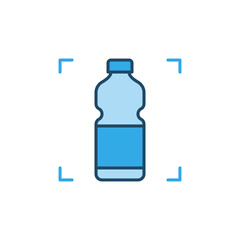 Vector Plastic Bottle concept blue icon or symbol