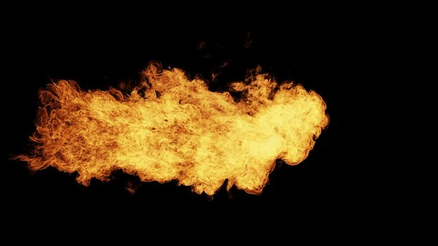 Fire Flames isolated, against black
