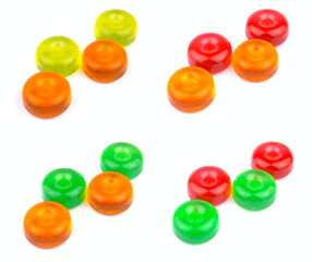 Colorful fruit hard sugar candies, boiled sweeties or sugar plum