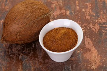 Coconut brown sugar in the bowl