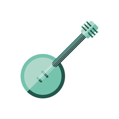 banjo guitar instrument icon vector design