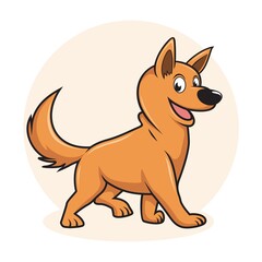 Dog Cartoon Walking Illustration