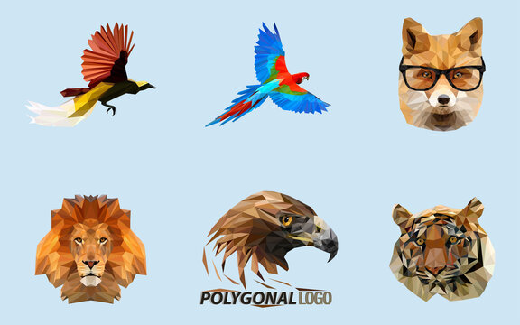 unique polygonal animal vector design