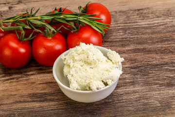 Soft cream cheese with herbs