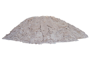 Pile of lateritic soil for construction site isolated on white background included clipping path.