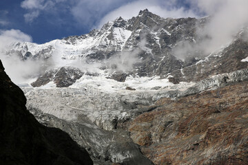 Fee Glacier in Swiss Alps. Switzerland. Europe