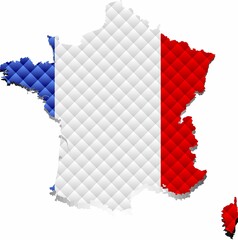 Mosaic Map of the France - Illustration, 
Three Dimensional Map of France