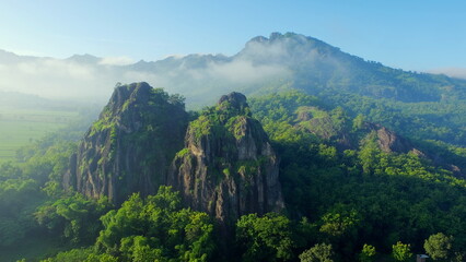Beautiful View Of Gunung Sepikul In The Morning Located In Sukoharjo, Indonesia.