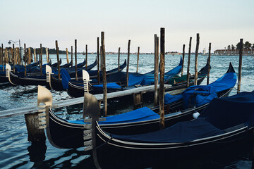Fototapeta na wymiar Gondolas of Venice, Italy.
