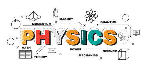 Design Concept Of Word PHYSICS Website Banner.