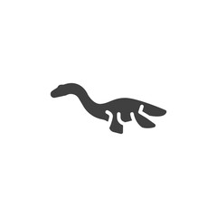 Elasmosaurus dinosaur vector icon. filled flat sign for mobile concept and web design. Elasmosaurus glyph icon. Symbol, logo illustration. Vector graphics