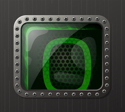 green neon gas-discharge indicator sign 0