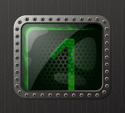 green neon gas-discharge indicator sign 1