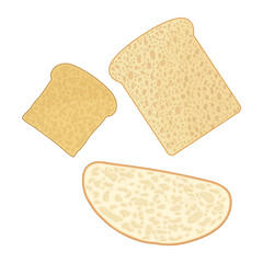 Wholegrain Bread Slices as Breakfast Ingredients Vector Illustration