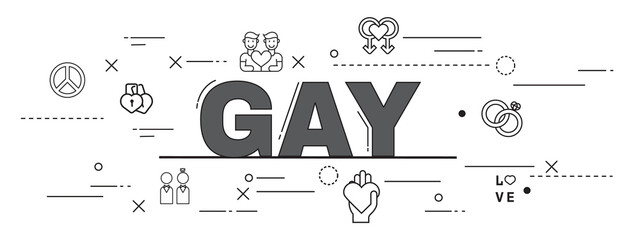 Design Concept Of Word GAY Website Banner