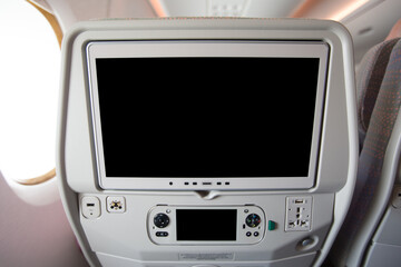 Airplane chair back , LCD screen