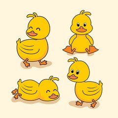 Baby Duck Cartoon Animals