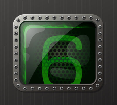 green neon gas-discharge indicator sign 6