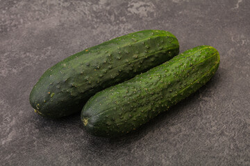 Ripe organic natural green cucumber