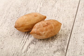 Tasty pecan nut heap isolated