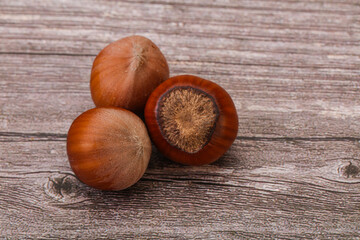 Hazelnut heap isolated over background