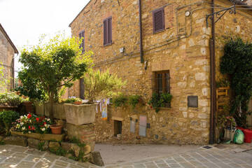 An historic building in the medieval village of San Lorenzo a Merse near Monticiano in Siena Province, Tuscany, Italy
