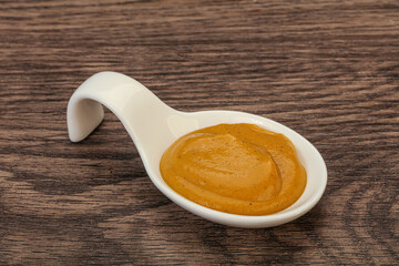 Mustard sauce in the bowl