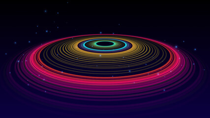 Abstract background with bright colored circles illustration.