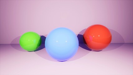 3D render abstrac colorful sphreres