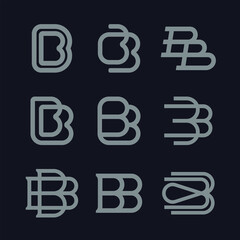 Obraz premium Modern professional monogram set BB in red theme