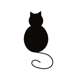 isolated cat silhouette, logo, print, decorative sticker