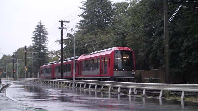 footage of train passing by, railroad