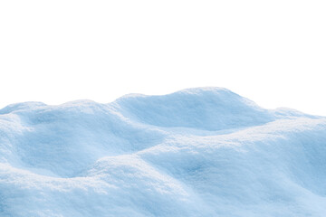 Heap of fluffy snow isolated on white