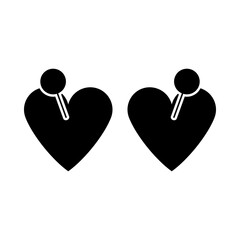 Two Valentines Heart With Pin Icon