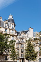Fototapeta na wymiar Building and facades of the Marais historic district in Paris