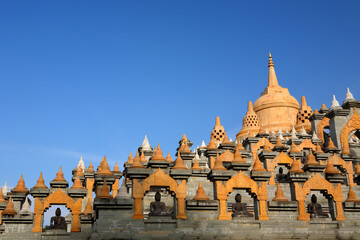 Stunning Sandstone Pagoda in Wat Prachakhom Wanaram (Wat Phakoong or Wat Pa Kung) at Roi Et of...