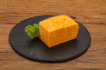 Marble cheese brick over board